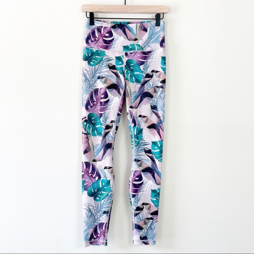 Playground Miami Beach Tight High Rise Legging Palm Pink Green S